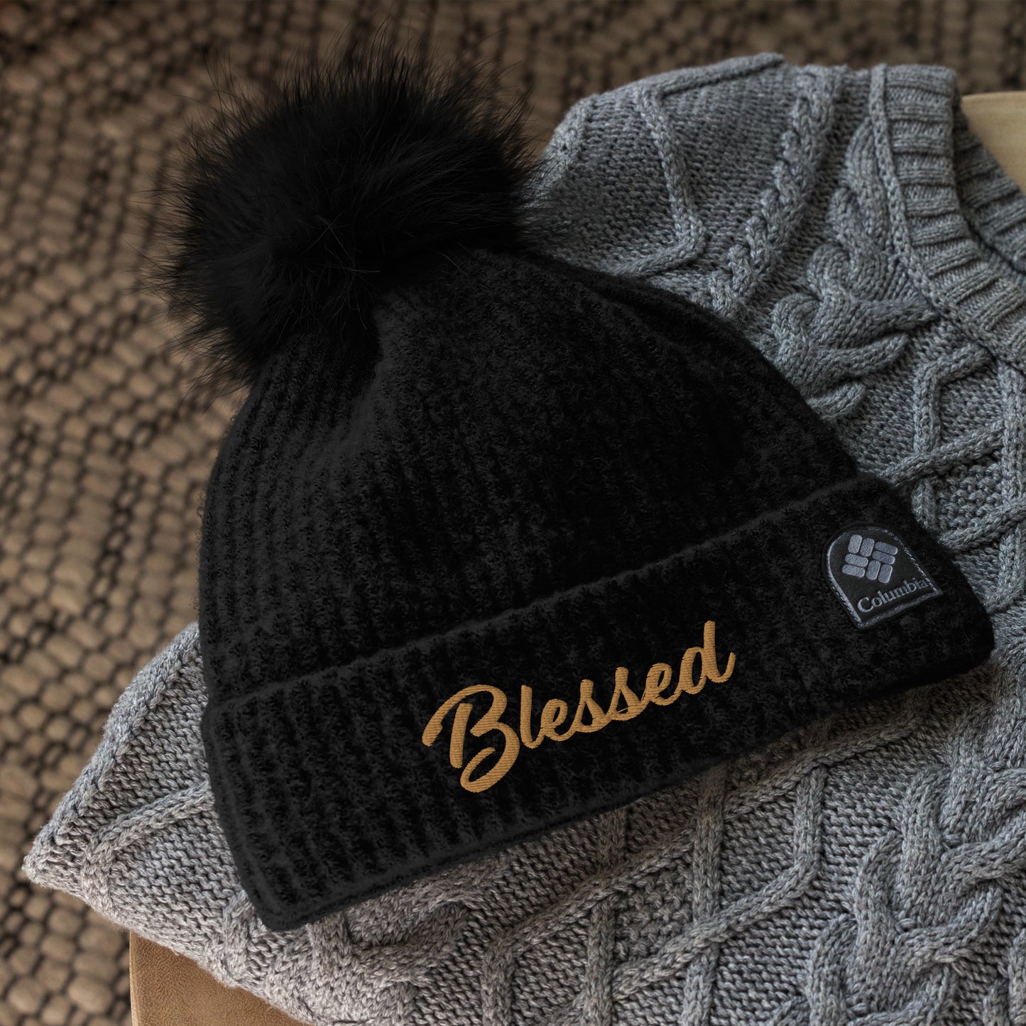 Blessed Columbia pom-pom beanie