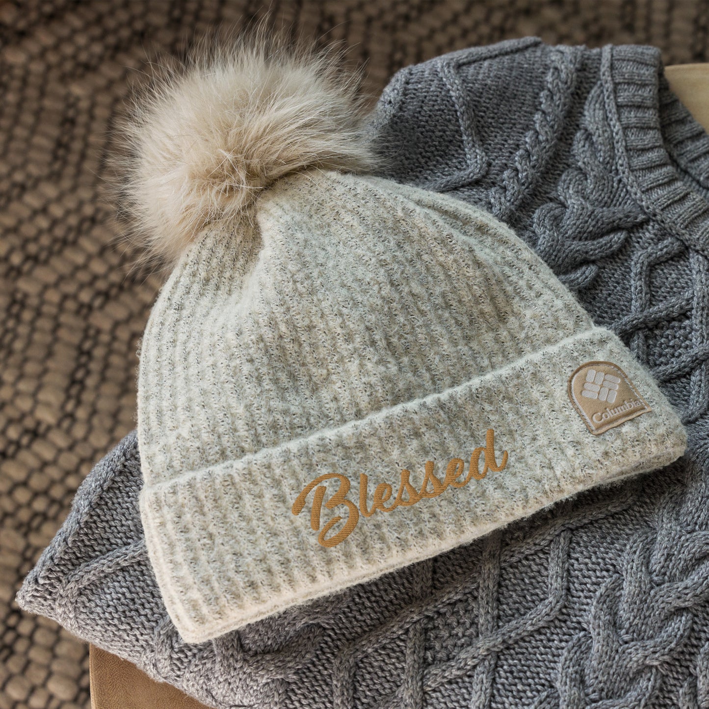 Blessed Columbia pom-pom beanie